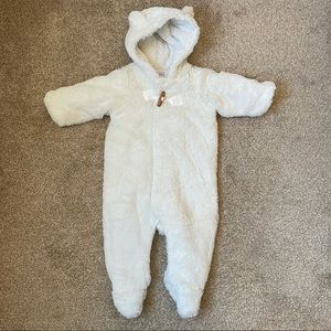 Minoti Baby White Minky Snowsuit